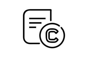 A clear and bold copyright symbol on a document, representing intellectual property protection and legal rights World Book and Copyright Day vector
