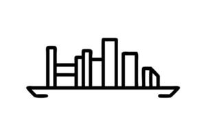 bookshelf turning into a city skyline at dusk with books, buildings, and a night sky, symbolizing imagination and transformation on World Book and Copyright Day vector