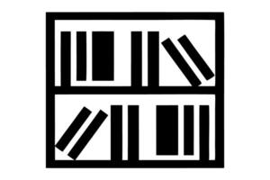 Books on a library shelf with a clean and organized arrangement, highlighting the beauty of books for World Book and Copyright Day vector