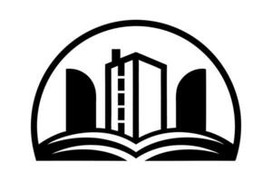Imaginative design of books on a shelf turning into skyscrapers against a dusk sky, reflecting creativity and urban evolution on World Book and Copyright Day vector