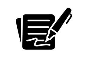 Pen and paper icon with hand drawn lines, drafting and creative process for writing, World Book and Copyright Day inspiration vector