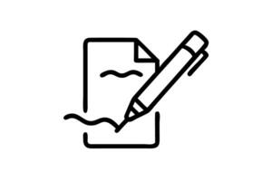 pen over document paper, creative writing, drafting, and note taking for World Book and Copyright Day celebration vector