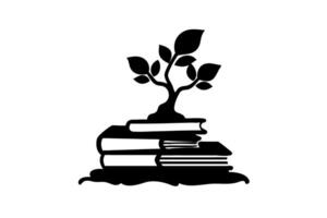 World Book Day A tree flourishing on books, symbolizing the connection between education and nature vector