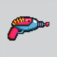 Pixel art illustration Futuristic Gun. Pixelated Futuristic Pistol. Futuristic Pistol Gun Icon pixelated for the pixel art game and icon for website and game. old school retro. vector