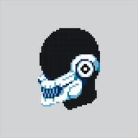 Pixel art illustration Futuristic Mask. Pixelated Cyberpunk Mask. Futuristic Cyberpunk Mask Icon pixelated for the pixel art game and icon for website and game. old school retro. vector
