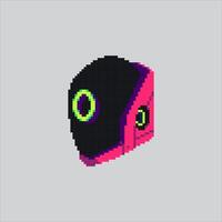 Pixel art Futuristic Cyberpunk Mask icon Illustration for game design vector