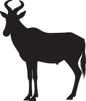 Silhouette of a gazelle standing on a white background vector