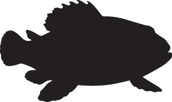 A silhouette of a fish on a white vector