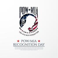 Square banner for National POW MIA Recognition Day event Design Background Illustration vector