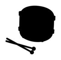 Cartoon Silhouette Drum And Stick Icon Digital Source vector