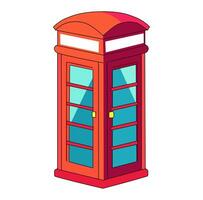 Cartoon Classic Red Booth Phone Simple Design Icon Digital Source vector