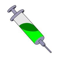 Cartoon Health Medical Syringe Needle Simple Design Icon Digital Source vector