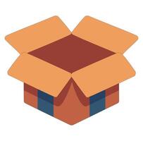 Cartoon Opened Box Simple Design Icon Digital Source vector