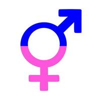 Cartoon Female And Male Gender Symbol Combine Simple Design Icon Digital Source vector