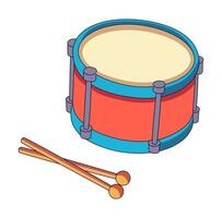 Cartoon Classic Drum And Stick Simple Design Icon Digital Source vector