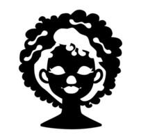 Cartoon Silhouette Afro Woman With Anxiety And Loneliness Simple Design Icon Digital Source vector