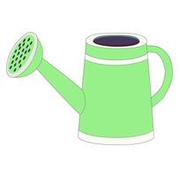 Cartoon Green Watering Can Simple Design Icon Digital Source vector