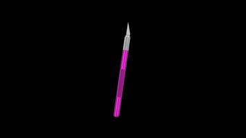 Craft Knife Rotating on a Transparent Background. Seamless Loop. Utility Knife. 4K video