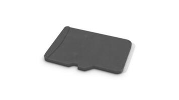Memory Card on a White Floor. Micro SD Card 3D Animation. 4K video