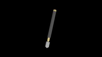 Glass Cutter Rotating on a Transparent Background. Seamless Loop. 4K video