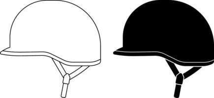 side view Combat helmet icon set vector