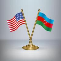 USA and Azerbaijan table flag relation, with gradient background vector