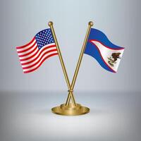 USA and American Samoa table flag relation, with gradient background vector