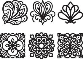 Intricate Black and White Design Elements for Various Applications vector