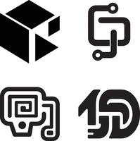 Abstract Circuit Designs for Technology Logo Icon Design vector