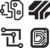Abstract Geometric Shapes Icons for Technology or Design vector