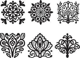 Luxury ornamental decorative floral design elements in black Color vector