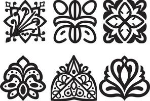 The Patterns Design of Intricate Black Line Art Designs for Decorative Purposes vector
