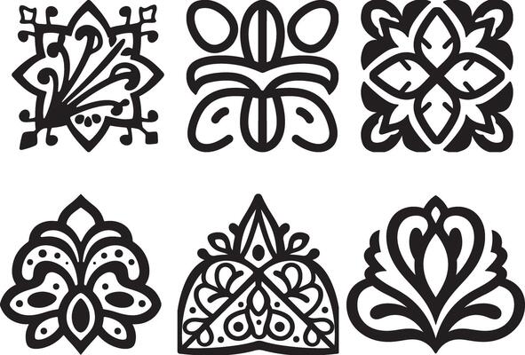The Patterns Design of Intricate Black Line Art Designs for Decorative Purposes