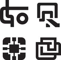 Abstract Geometric Shapes in a Grid Pattern vector