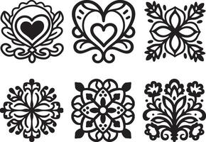 Luxury ornamental Intricate Black and White Decorative Design Elements vector