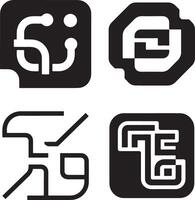 Abstract Technology Icon or logo Set for Modern Design vector