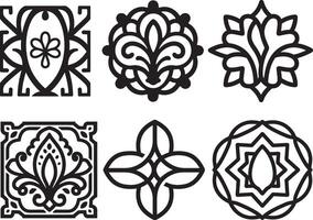 Intricate Black and White Design Elements for Various Application vector