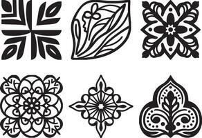 Luxury ornamental Collection of Intricate Black and White Decorative Design vector