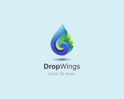 DropWings logo design illustration vector