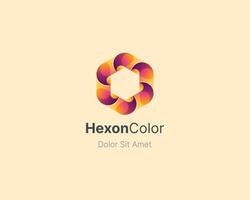 Creative colorful hexagon with smooth gradient logo vector