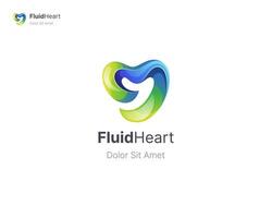 FluidHeart logo design concept vector
