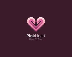Pinky heart with smooth gradient logo vector