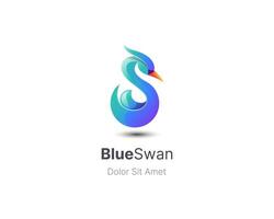 Colorful BlueSwan logo design illustration vector