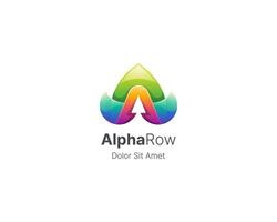 AlphaRow logo design with colorful elements vector