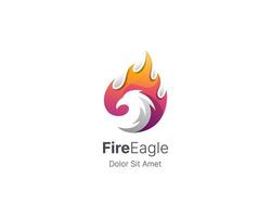 FireEagle logo with flame design vector