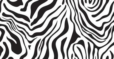 Seamless Black and White Zebra Pattern with Organic Stripes vector