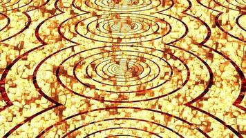 Vibrant golden patterns create mesmerizing visuals in digital art display at local exhibition video