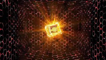 Exciting visual journey through glowing geometric shapes and patterns in a futuristic environment video