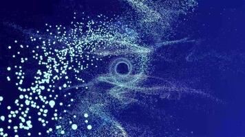 Visual journey through dynamic blue and white particles creating mesmerizing patterns and effects in a captivating display of movement and light video