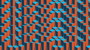 Colorful geometric patterns with 3D shapes creating depth and visual interest in abstract design video